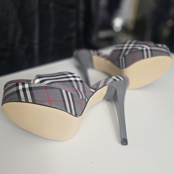 Plaid High Heel Mules - Picture 6 of 11